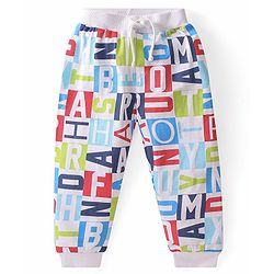 Babyhug Cotton Full Length Lounge and Track Pant Solid & Text Print Pack of 3 - Multicolour