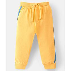 Babyhug Cotton Knit Full Length Track Pant Basketball Print Pack of 3 - Blue Yellow & White