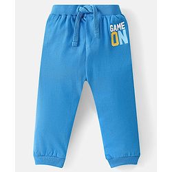 Babyhug Cotton Knit Full Length Track Pant Basketball Print Pack of 3 - Blue Yellow & White