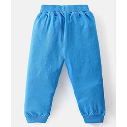 Babyhug Cotton Knit Full Length Track Pant Basketball Print Pack of 3 - Blue Yellow & White