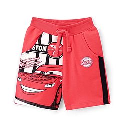 Babyhug Disney Cotton Shorts With Pixar Cars Graphics - Red