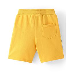 Babyhug Disney Cotton Knit Shorts with Mickey Mouse Graphics - Yellow