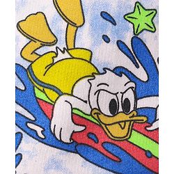 Babyhug Disney Cotton Terry Knit Knee Length Shorts With Mickey Mouse Print - Blue