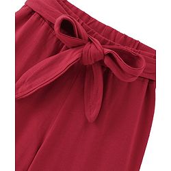 Babyhug Single Jersey Cotton Knit Full Length Culottes Solid Colour - Maroon