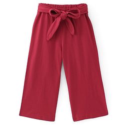 Babyhug Single Jersey Cotton Knit Full Length Culottes Solid Colour - Maroon
