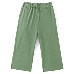 Babyhug Single Jersey Cotton Knit Full Length Culottes Solid Colour - Green