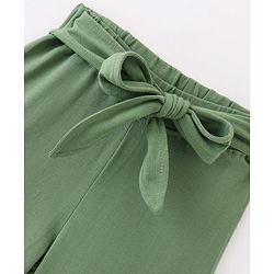 Babyhug Single Jersey Cotton Knit Full Length Culottes Solid Colour - Green