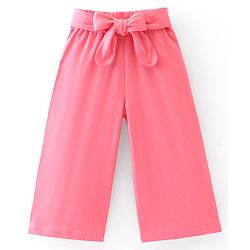 Babyhug Cotton Full Length Palazzo Solid  - Pink