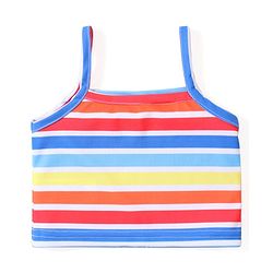 Babyhug Sleeveless Two Piece Striped Swimsuit - Multicolour