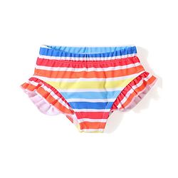 Babyhug Sleeveless Two Piece Striped Swimsuit - Multicolour