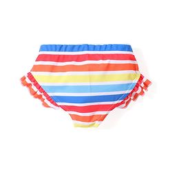 Babyhug Sleeveless Two Piece Striped Swimsuit - Multicolour