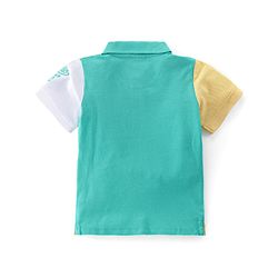 Babyhug 100% Cotton Knit Half Sleeves Polo T-Shirt With Text Embroidery Detailing - Multicolor