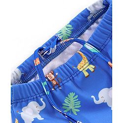 Babyhug Giraffe Print Swimming Trunk - Blue