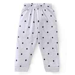Babyhug Single Jersey Knit Half Sleeves Night Suit With Star & Text Print - Red & Grey