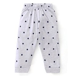 Babyhug Single Jersey Knit Half Sleeves Night Suit With Star & Text Print - Red & Grey