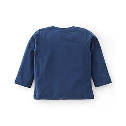 Babyhug Single Jersey Knit Full Sleeves Night Suit Moon Stars & Text Print - Yellow & Blue