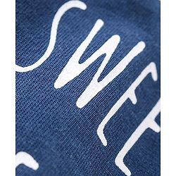 Babyhug Single Jersey Knit Full Sleeves Night Suit Moon Stars & Text Print - Yellow & Blue