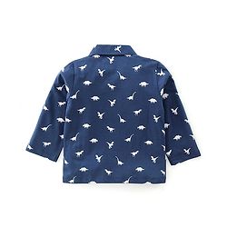 Babyhug Single Jersey Knit Full Sleeves Night Suit With Dino Print - Navy Blue