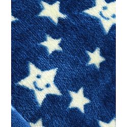 Babyhug Velour Full Sleeves Bathrobe with Hood Star Print - Blue