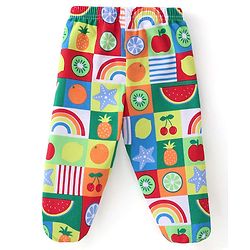 Babyoye 100% Organic Cotton Bootie Leggings With Striped & Fruit Print Pack of 3 - Multicolor