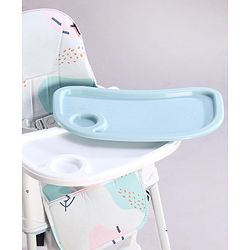 Babyhug 3 in 1 Comfy High Chair with Printed Cushion| High Chair, Feeding Chair & Booster Chair| Adjustable Double Food Tray| Removable PU Leather Seat| Safety Harness| Removable Footrest