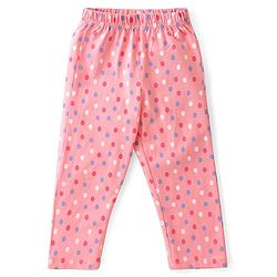Babyhug Cotton Knit Single Jersey Half Sleeves Night Suit With Polka Dots Print - Pink