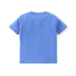 Babyhug Cotton Knit Half Sleeves Night Suit With Shark Print - Blue