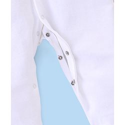 Babyhug Interlock Full Sleeves Front Open Solid Sleepsuit with Peter Pan Collar - White