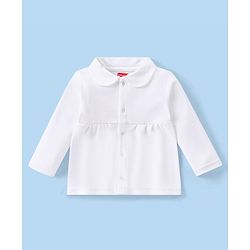 Babyhug Interlock Knit Full Sleeves Night Suit - White