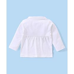 Babyhug Interlock Knit Full Sleeves Night Suit - White