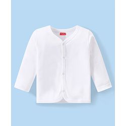Babyhug Interlock Knit Full Sleeves Night Suit - White