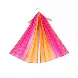 Babyhug  Short Sleeves Embroidered Choli with Brocade Lehenga & Dupatta Set - Pink & Orange