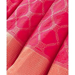 Babyhug  Short Sleeves Embroidered Choli with Brocade Lehenga & Dupatta Set - Pink & Orange