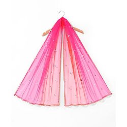 Babyhug  Short Sleeves Embroidered Choli with Brocade Lehenga and Dupatta Set - Multicolor
