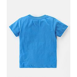 Babyhug Cotton Knit Single Jersey Half Sleeves Night Suit With Submarine Print - Blue & White