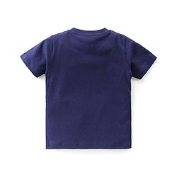 Babyhug Cotton Knit Half Sleeves Night Suit Space  Print - Navy Blue