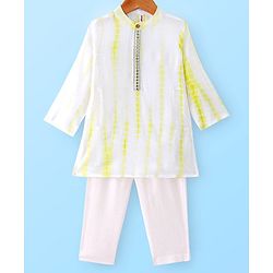 Babyhug 100% Cotton Woven Full Sleeves Tie & Dye Printed Kurta Pajama Set - Yellow