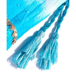 Babyhug Cotton Woven Sleeveless Embroidered Choli with Crinckled Tie & Dyed Lehenga & Dupatta Set - Blue