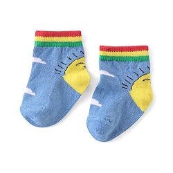 Cute Walk by Babyhug Anti Bacterial Ankle Length Socks Star Design Pack Of 3 - Multicolour