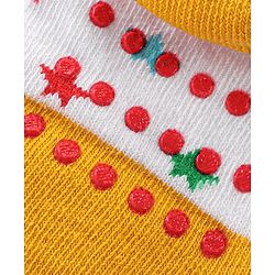 Cute Walk by Babyhug Non Terry Anti Bacterial Anti Skid Ankle Length Socks Striped & Star Design Pack Of 3- Multicolor