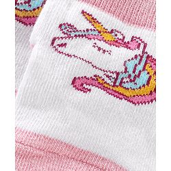 Cute Walk by Babyhug Non Terry Anti Bacterial Anti Skid Ankle Length Socks Star & Unicorn Design Pack Of 3- Multicolor