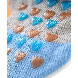 Cute Walk by Babyhug Non Terry Anti Bacterial Anti Skid Ankle Length Socks Star & Lion Design Pack Of 3 - Multicolor