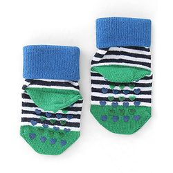 Cute Walk by Babyhug Non Terry Anti Bacterial Anti Skid Ankle Length Socks Star & Lion Design Pack Of 3 - Multicolor
