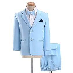 Babyhug Woven Full Sleeves Stretch Party Suit With Bow - Sky Blue
