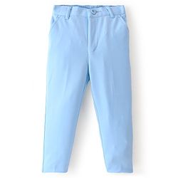 Babyhug Woven Full Sleeves Stretch Party Suit With Bow - Sky Blue