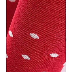 Cute Walk by Babyhug Non Terry Knit Anti Bacterial Footed Tights Polka Dot Design - Red