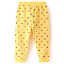 Babyhug Cotton Looper Full Length Lounge & Track Pants Floral Print -Yellow