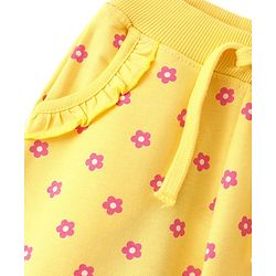Babyhug Cotton Looper Full Length Lounge & Track Pants Floral Print -Yellow