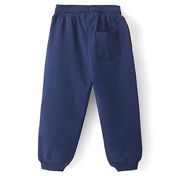 Babyhug Cotton Looper Knit Full Length Lounge  Pant Text Print -  Navy Blue