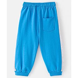 Babyhug Cotton Looper Full Length Track Pant Game On Print - Blue